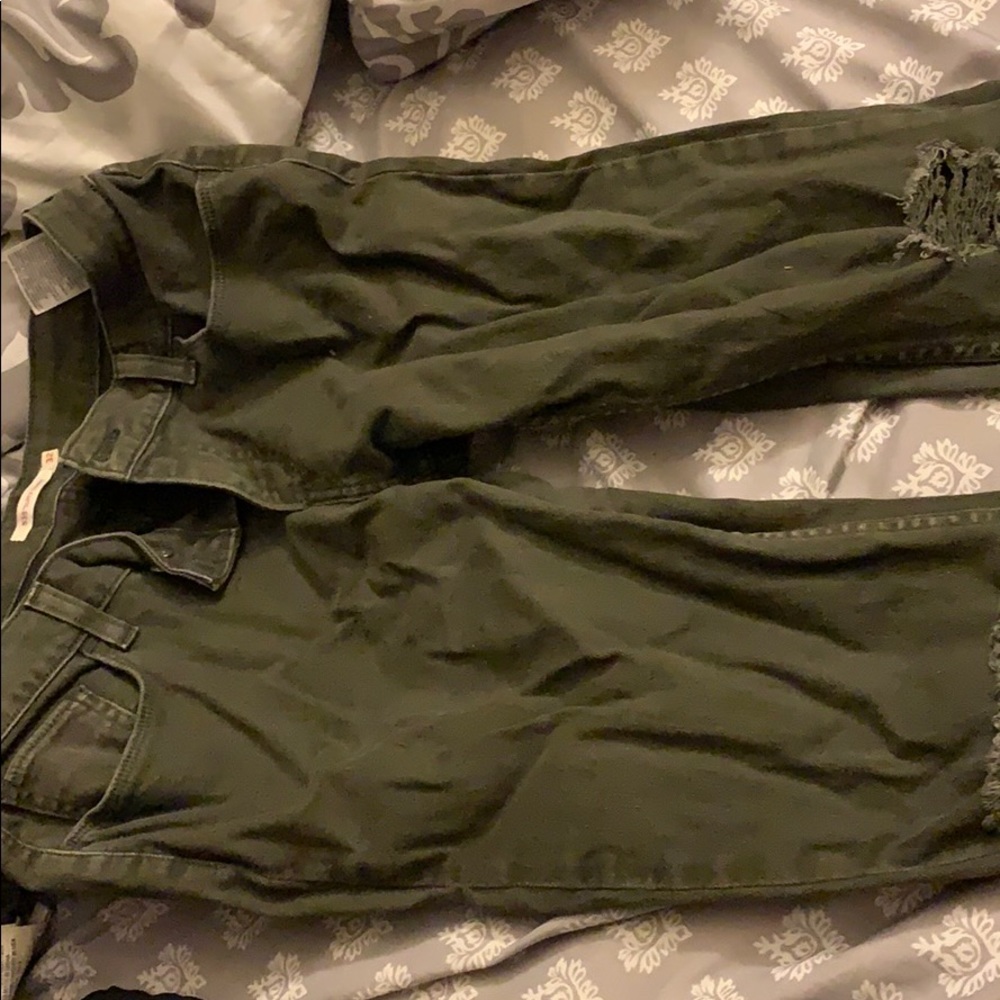 Olive green Levi jeans